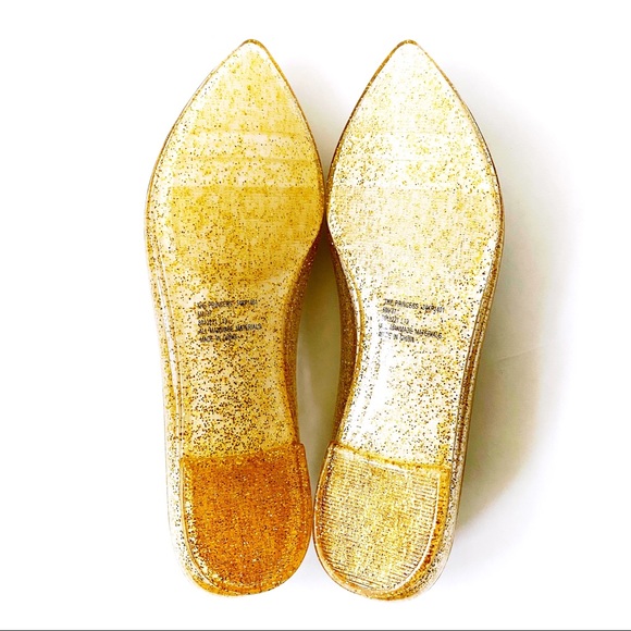 Katy Perry The Princess Gold Glitter Jelly Flats - Picture 6 of 7